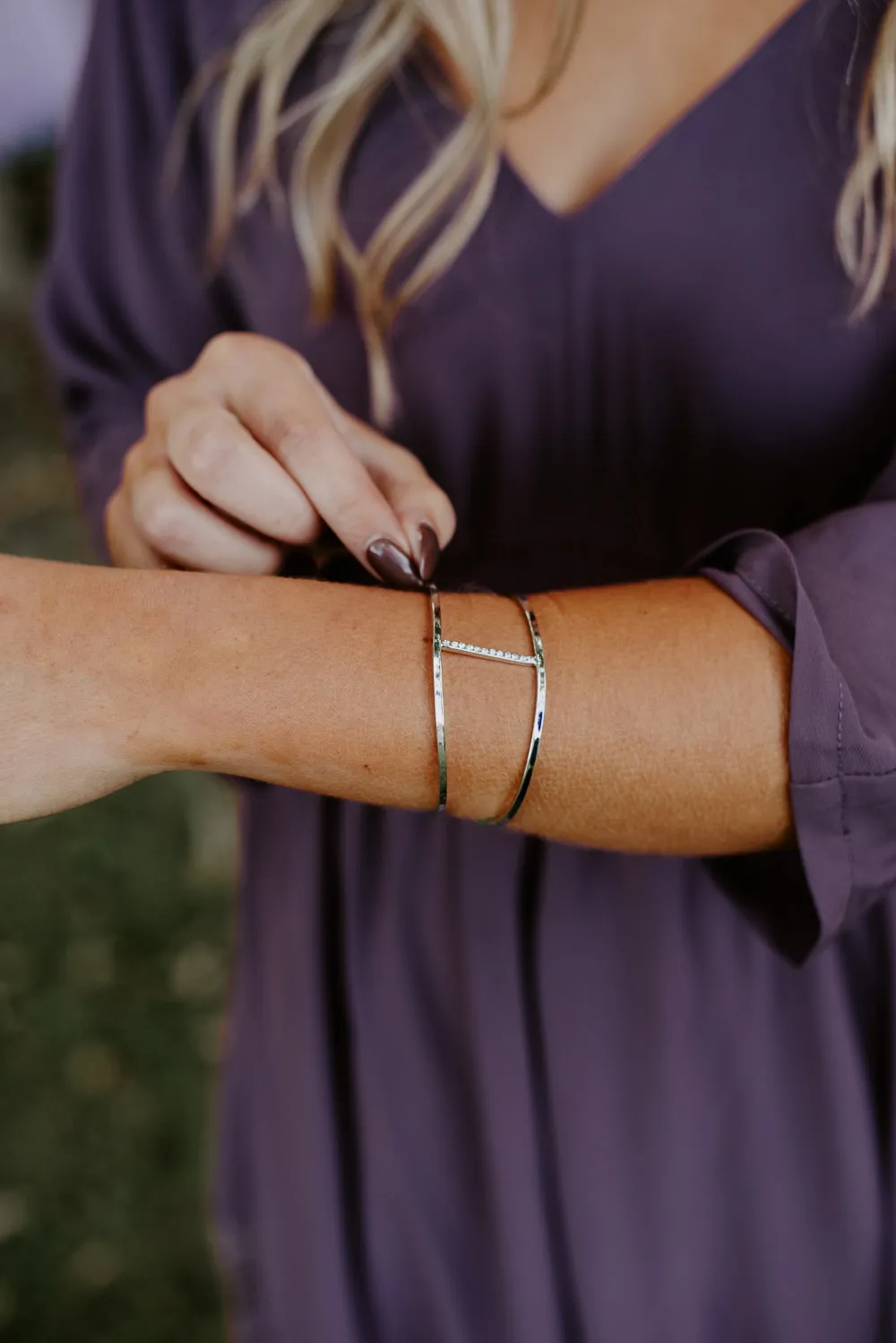 Charmer Bracelet Cuff , Silver