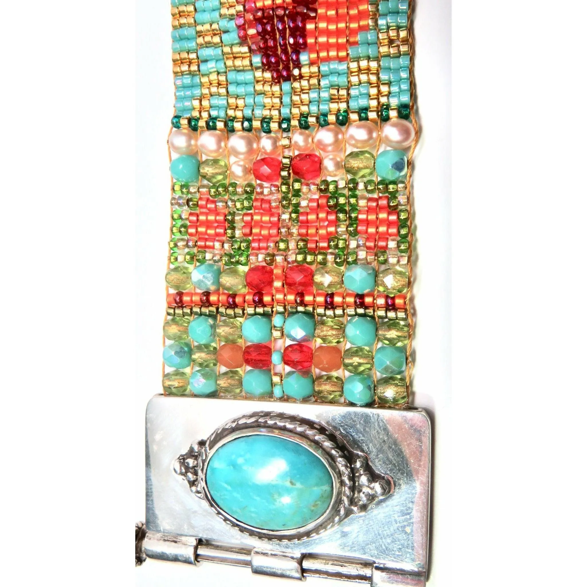 CHILI  ROSE  "JENNA ROSE" BRACELET WITH TURQUOISE ENDS 36MM