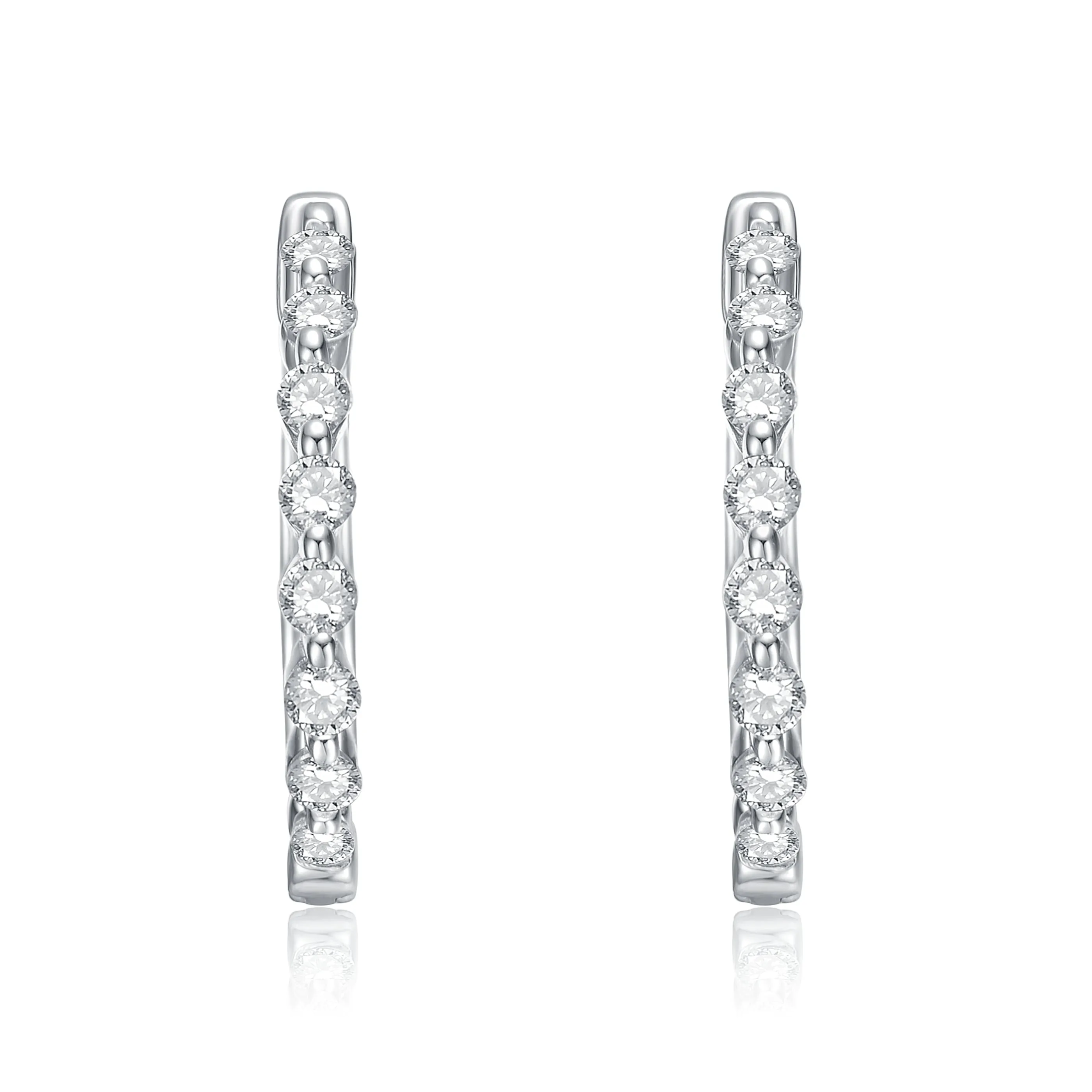 Cléo Lab Created Moissanite Huggie Hoop Earrings