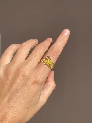 Coral Ring Gold # 4 | Size 7