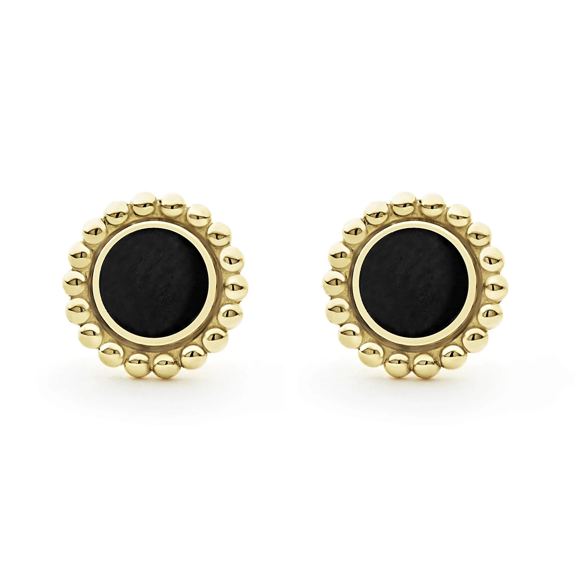 Covet Round Onyx Stud Earrings