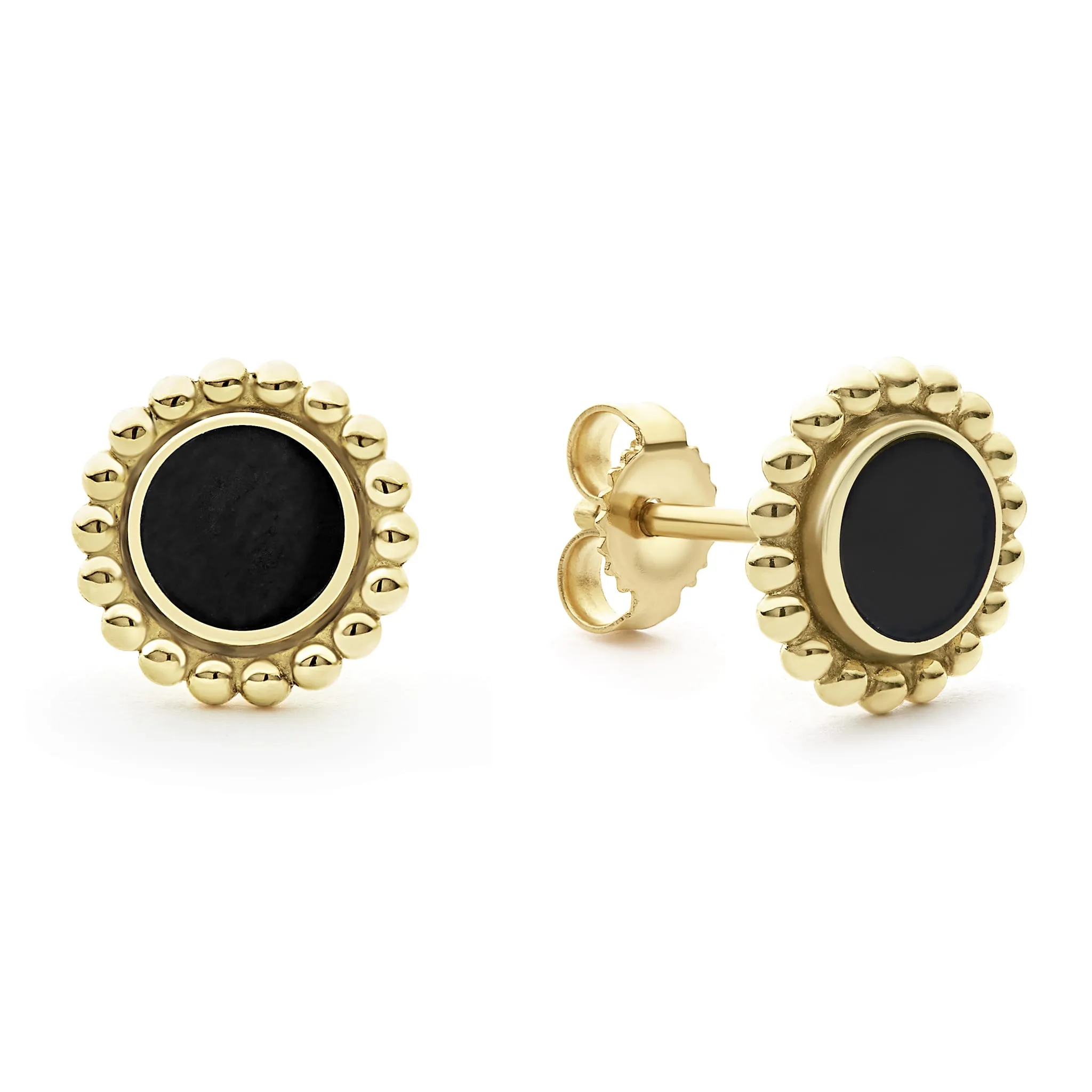 Covet Round Onyx Stud Earrings