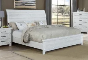 Crown Mark Maybelle King Sleigh Bed in White B1830-K