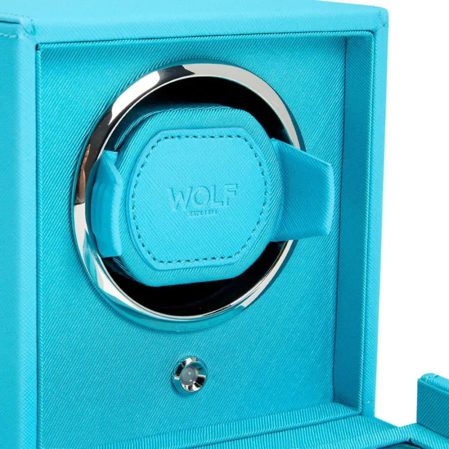 Cub Single Watch Winder With Cover (Tutti Frutti Turquoise)