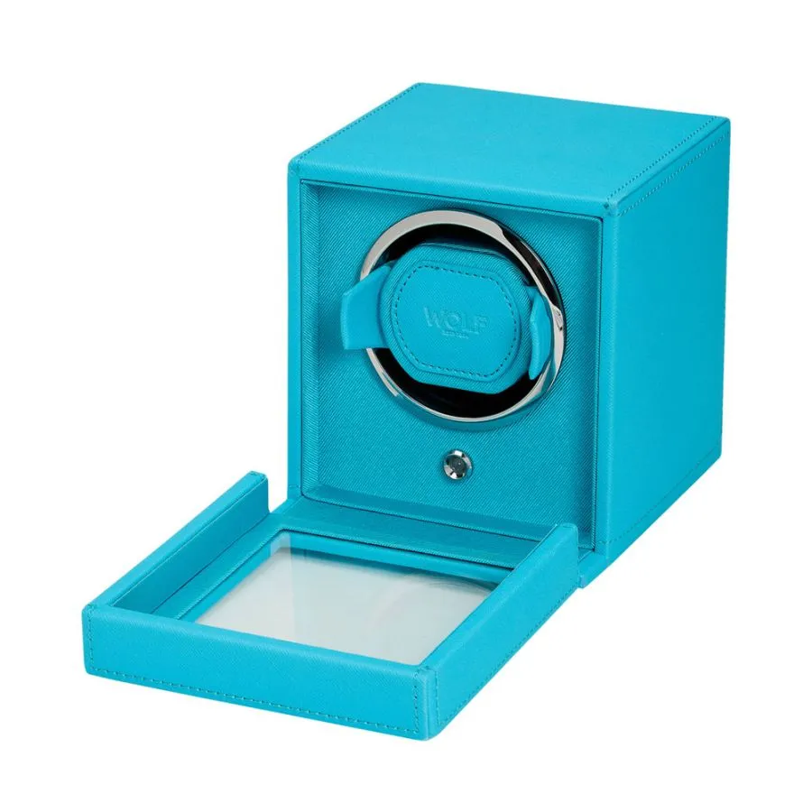 Cub Single Watch Winder With Cover (Tutti Frutti Turquoise)