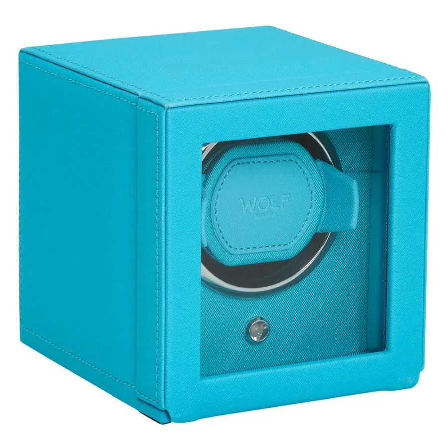 Cub Single Watch Winder With Cover (Tutti Frutti Turquoise)