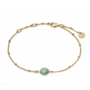 Daisy London Amazonite Healing Stone Bobble Bracelet 18Ct Gold Plate HBR1003_GP