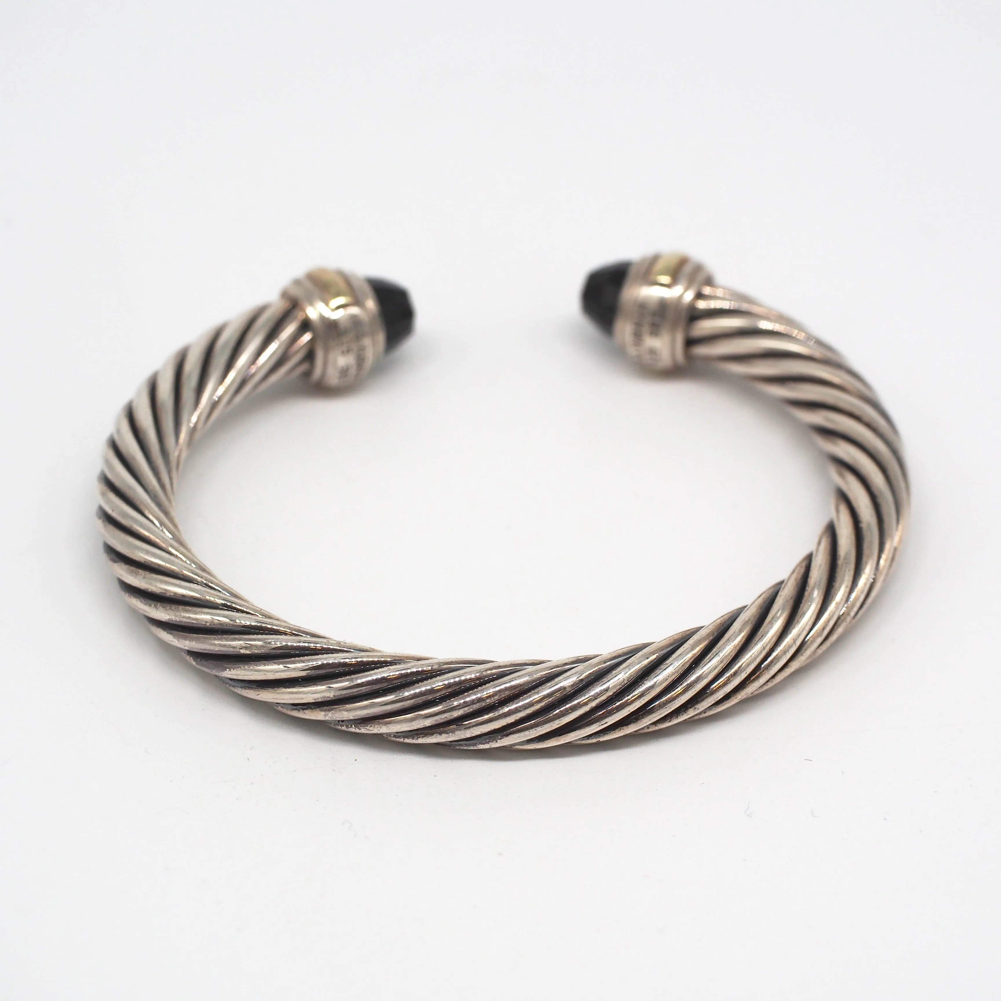 David Yurman Sterling Silver 18K Gold Cable Bracelet