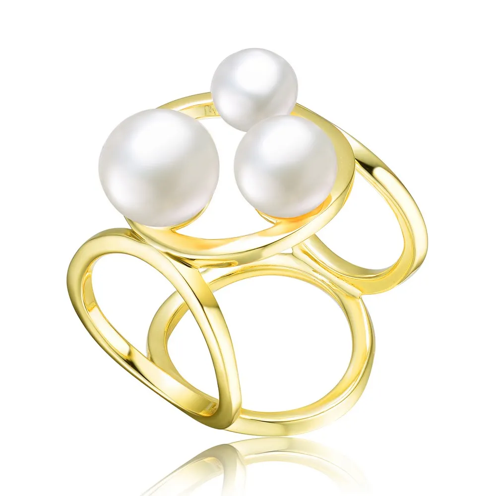 Delphine Pearls Geometric Ring