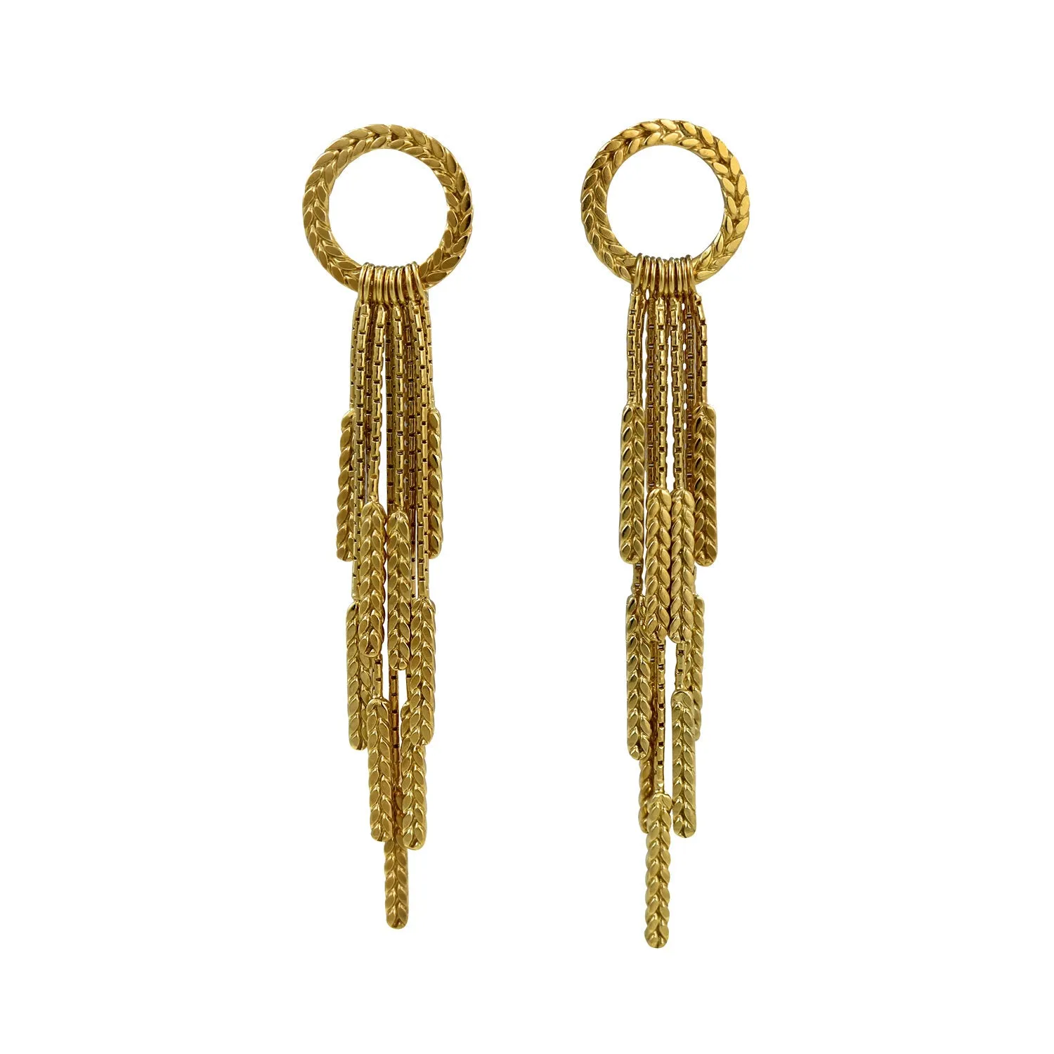 Demeter Large Tassel Earrings Gold