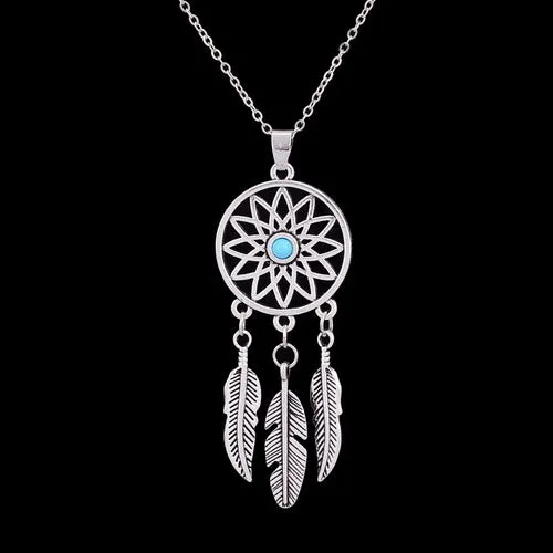 Dream Cather Feather Bead Natural Stone Necklace