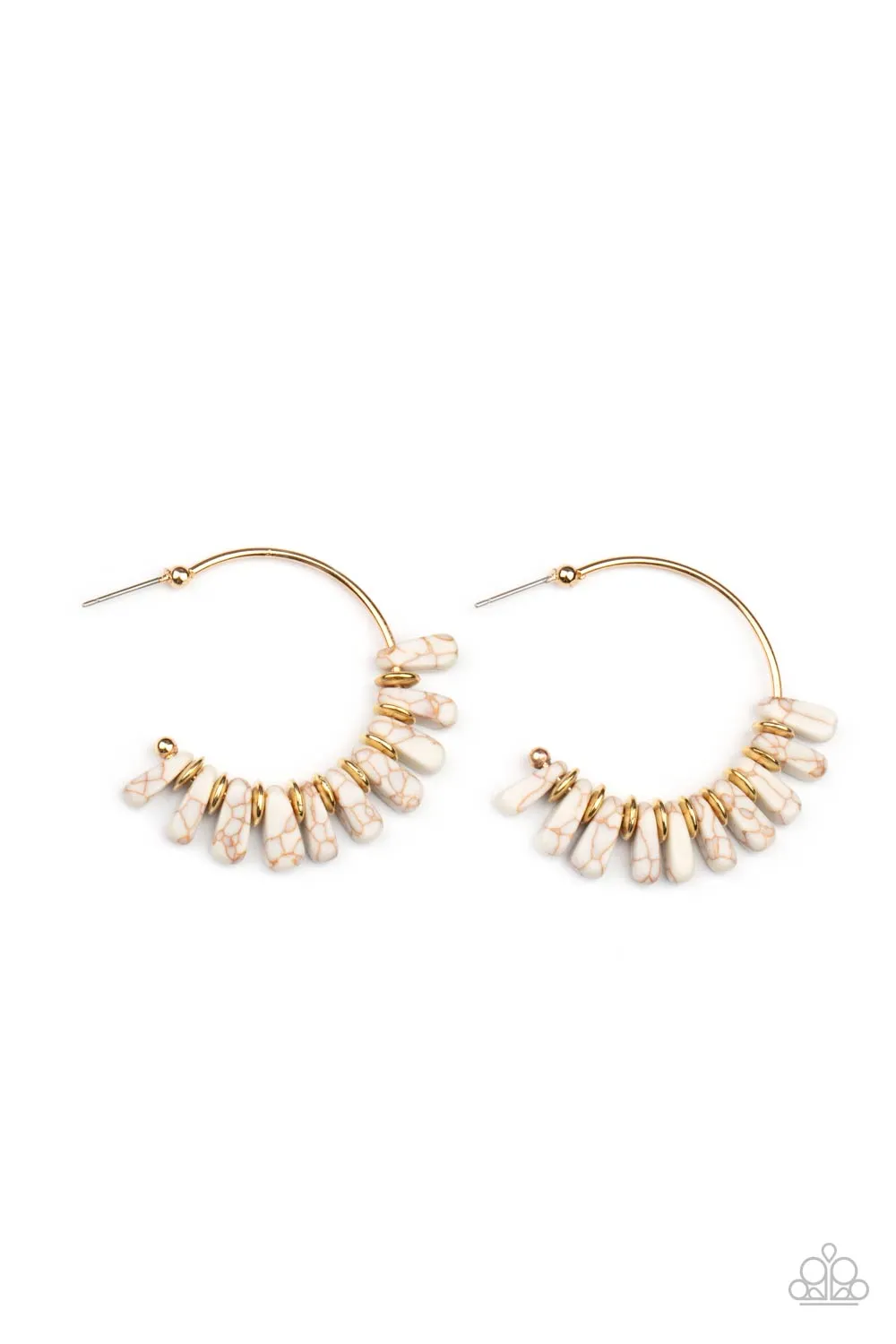 Earrings Poshly Primitive - White E2435