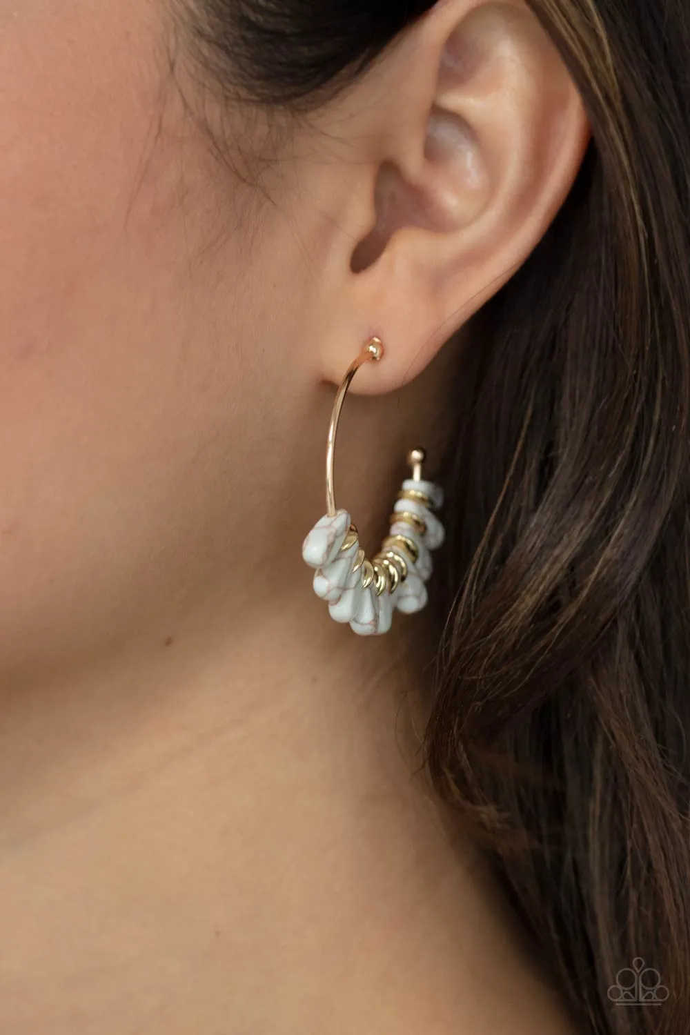 Earrings Poshly Primitive - White E2435