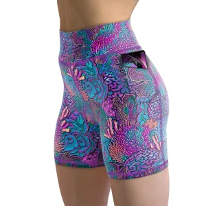 Eco-Friendly Coral Kaleidoscope Shorts