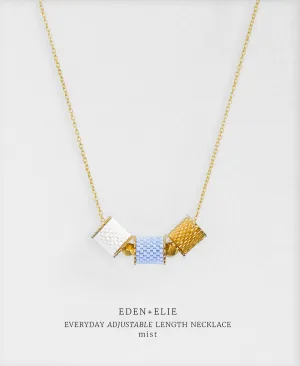 EDEN   ELIE Everyday Adjustable Length Necklace - mist blue