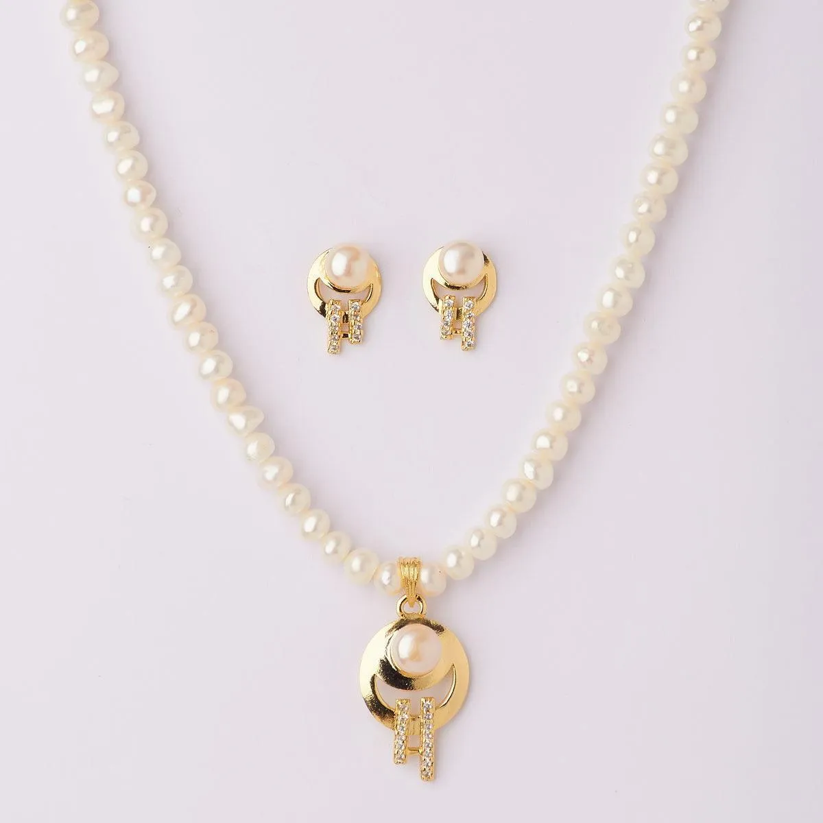 Elegant Real Pearl Necklace Set