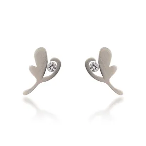 ER102W B.Tiff Lucky Clover Stainless Steel Earrings