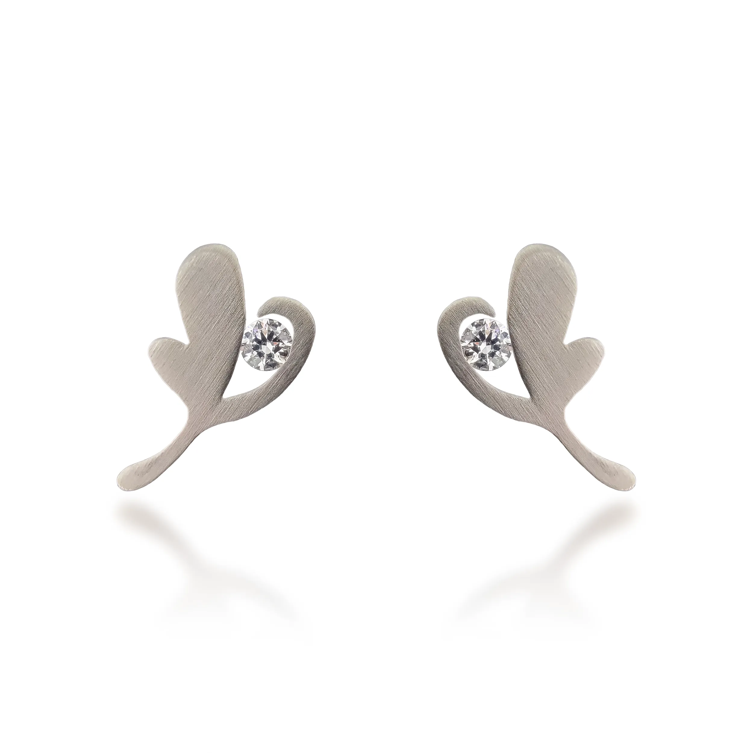 ER102W B.Tiff Lucky Clover Stainless Steel Earrings