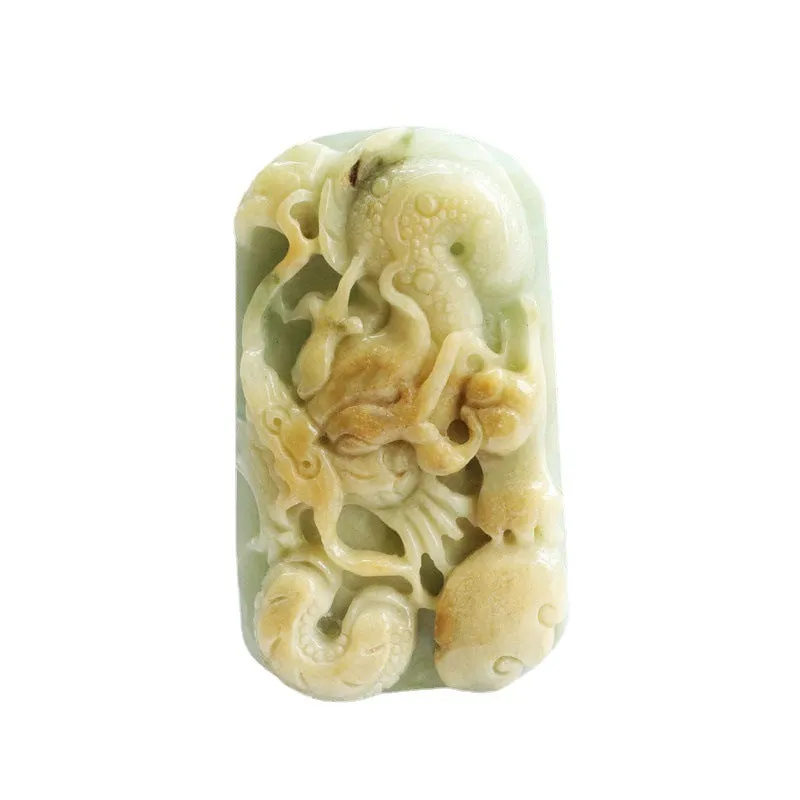 Fortune's Favor Yellow Jade Dragon Pendant