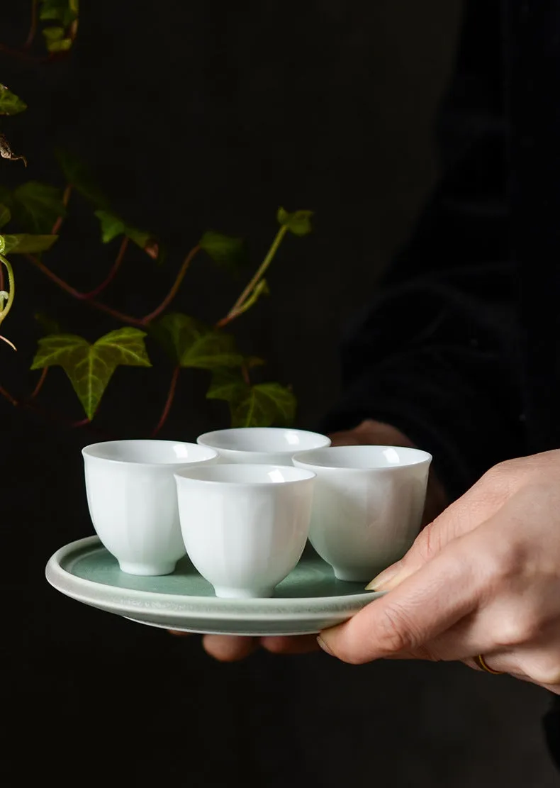 Gohobi Jade White Lotus Tea Cup Teapot Pitcher