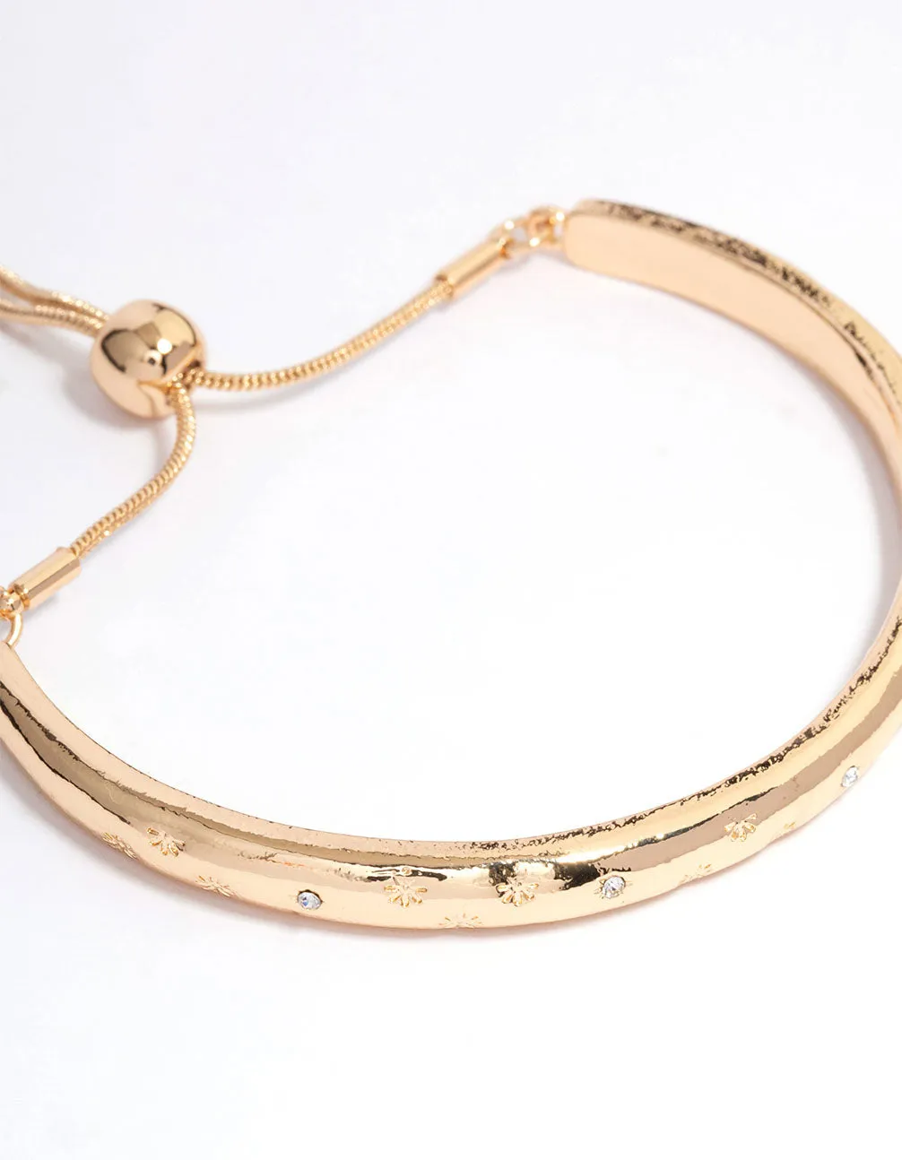 Gold Diamante Cluster Toggle Wrist Cuff