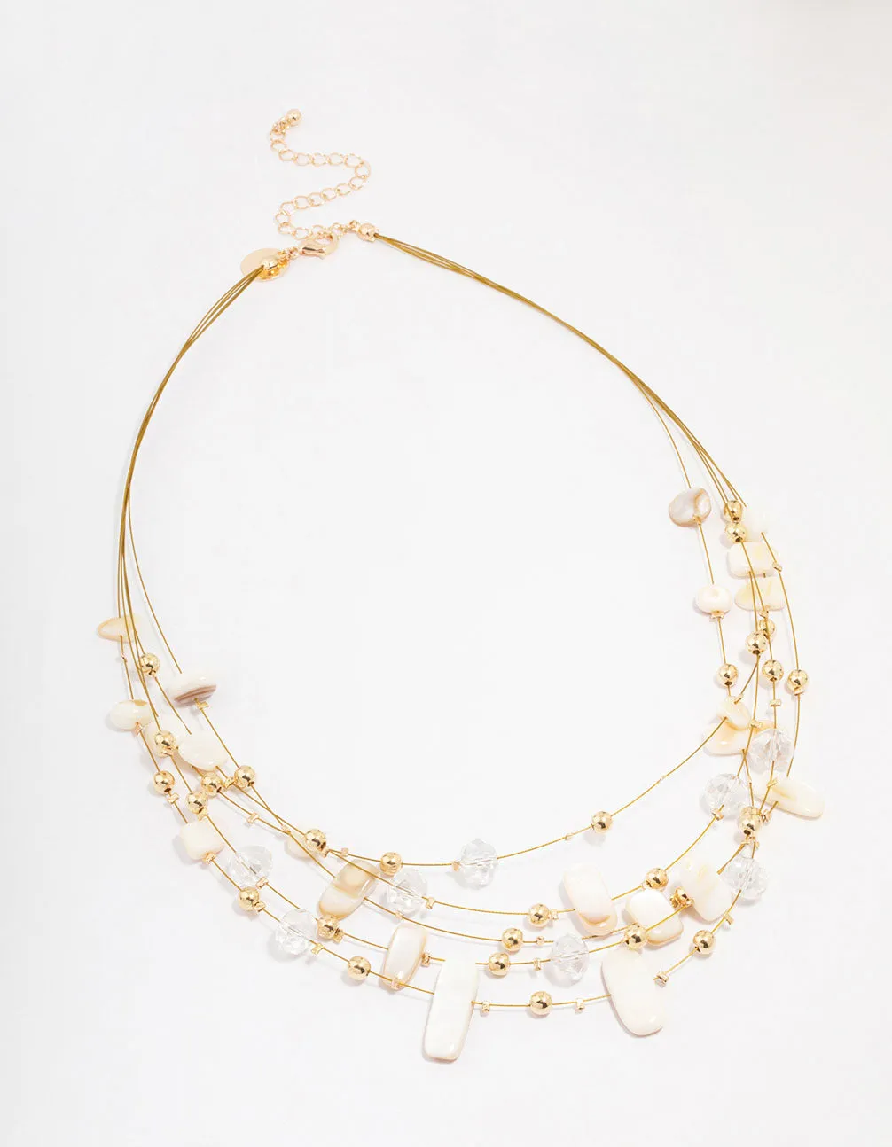 Gold Layered Beaded Necklace