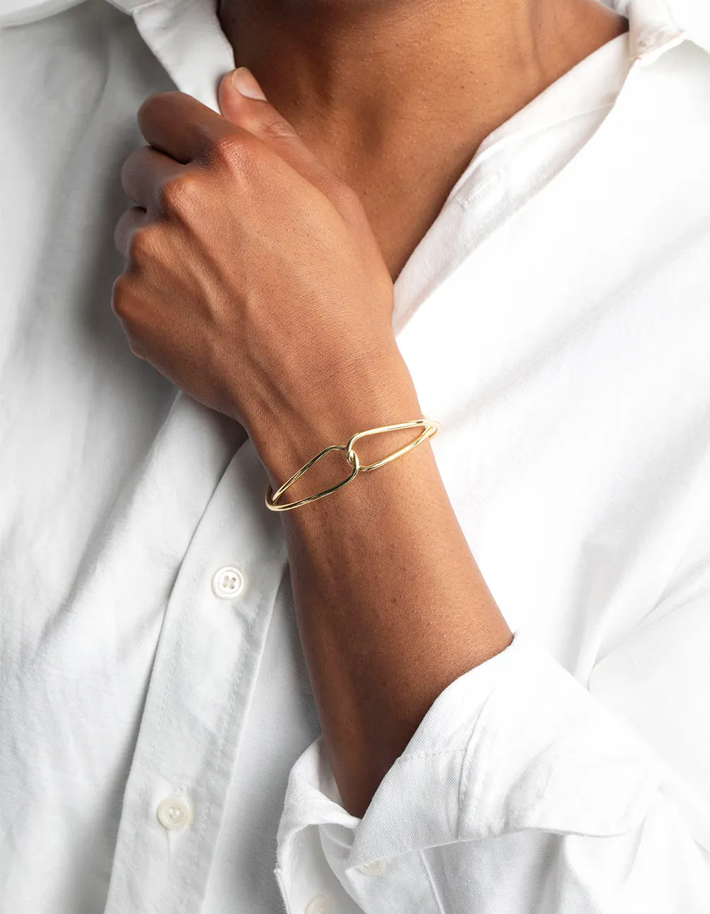 Gold Plated Knot Cuff Bracelet