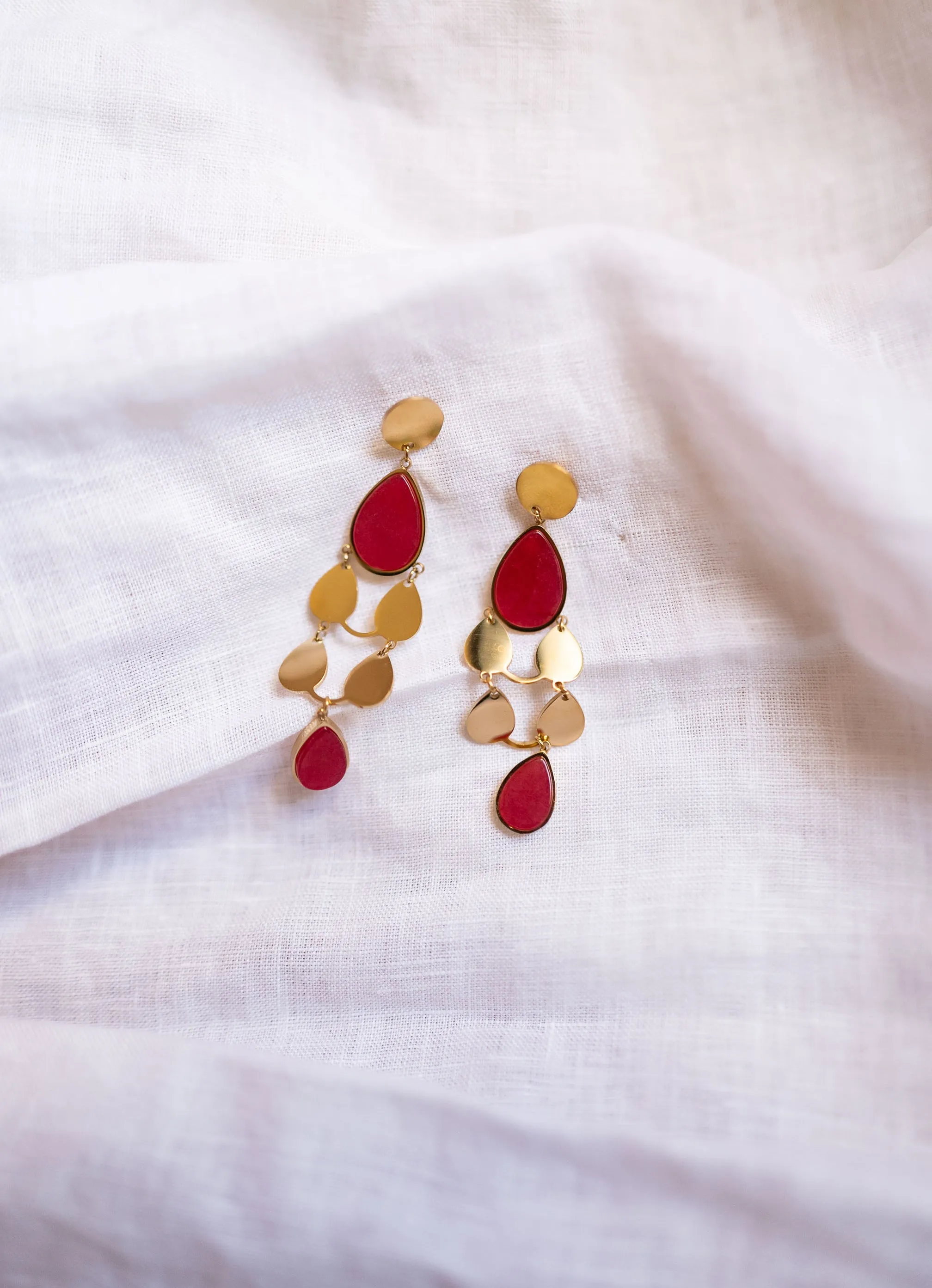 Golden and Pink Noan Earrings