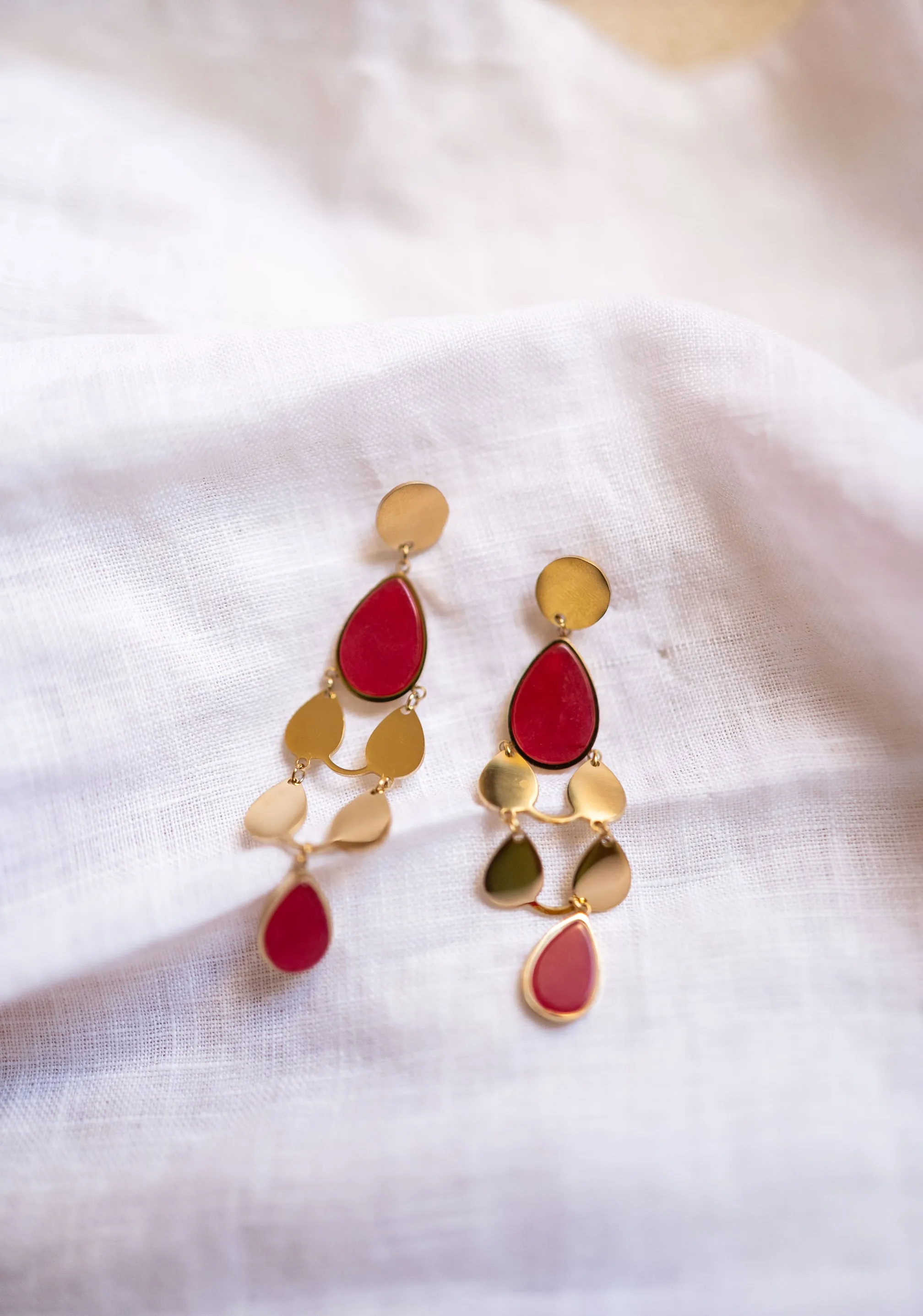 Golden and Pink Noan Earrings