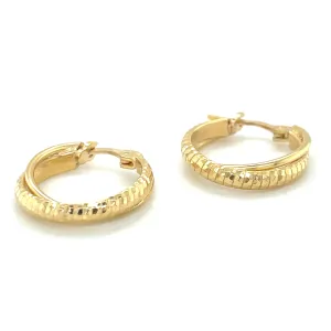 Golden Double Strand Twist Hoop Earrings