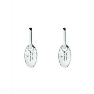 Gucci Sterling Silver Trademark Drop Earrings