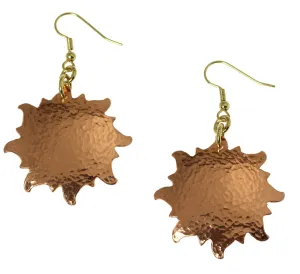 Hammered Copper Sunburst Earrings