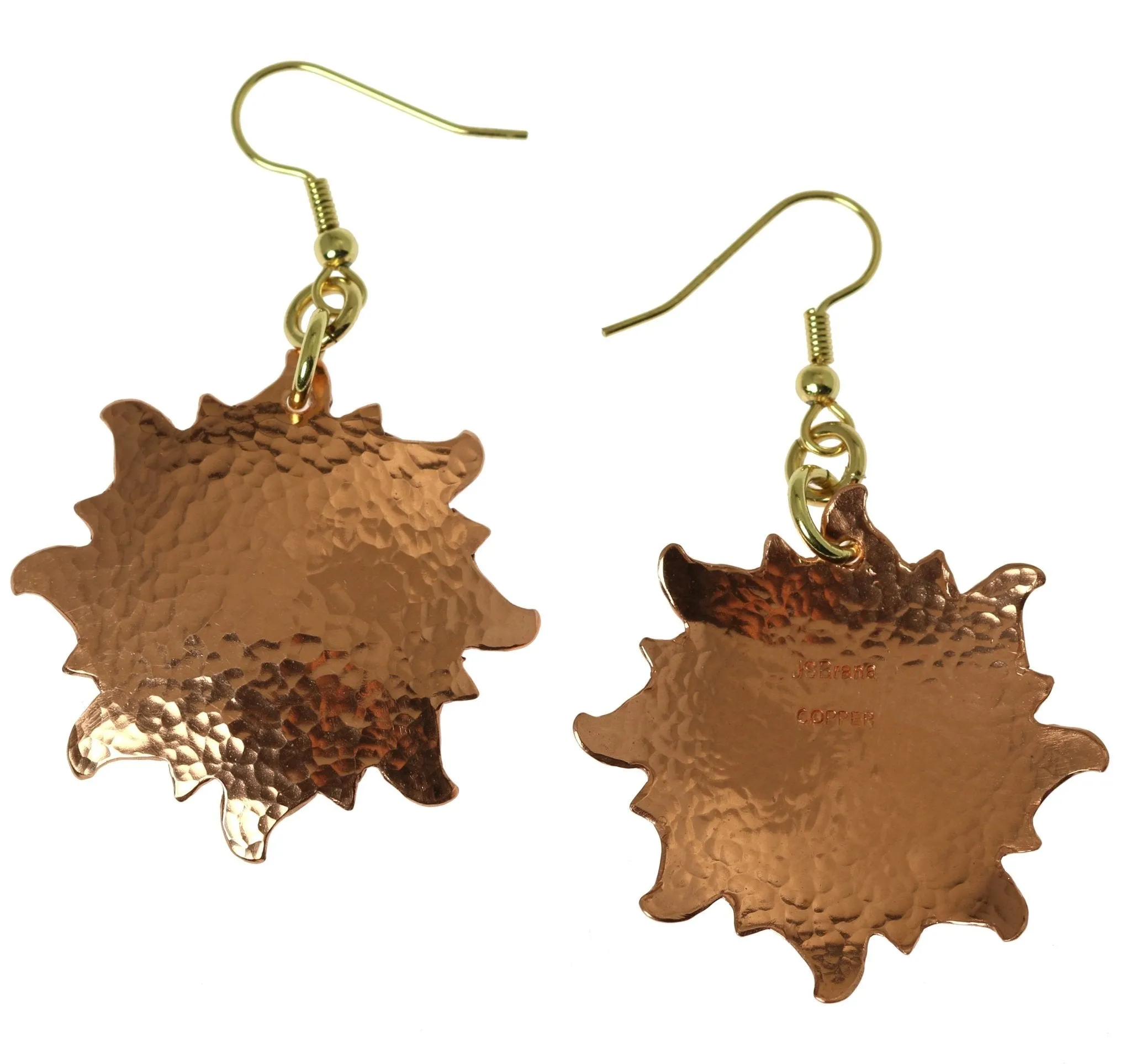 Hammered Copper Sunburst Earrings