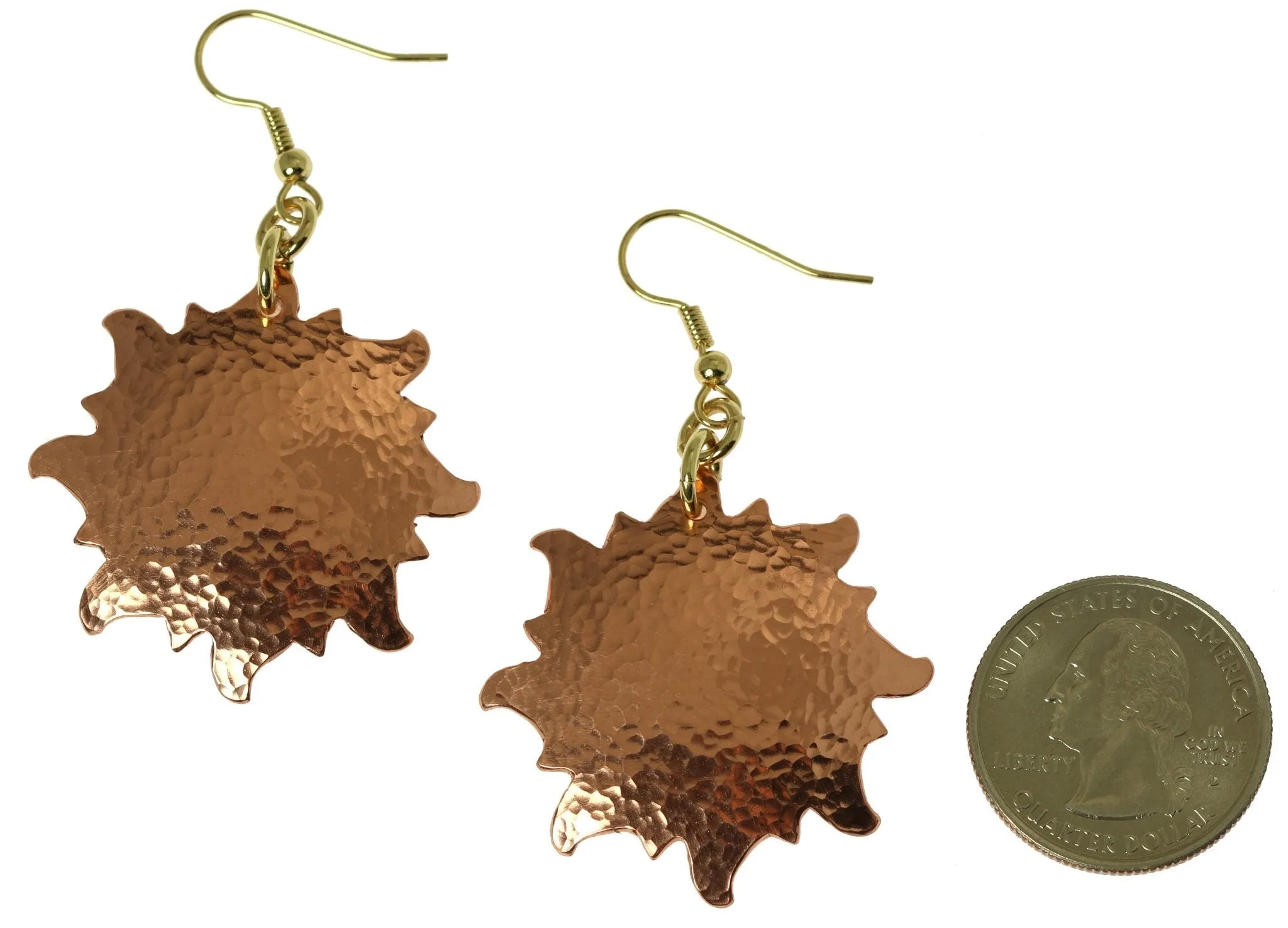 Hammered Copper Sunburst Earrings