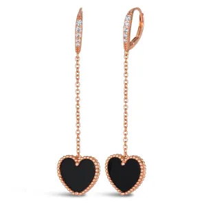 House of Cards 07 Dangle Heart Earrings