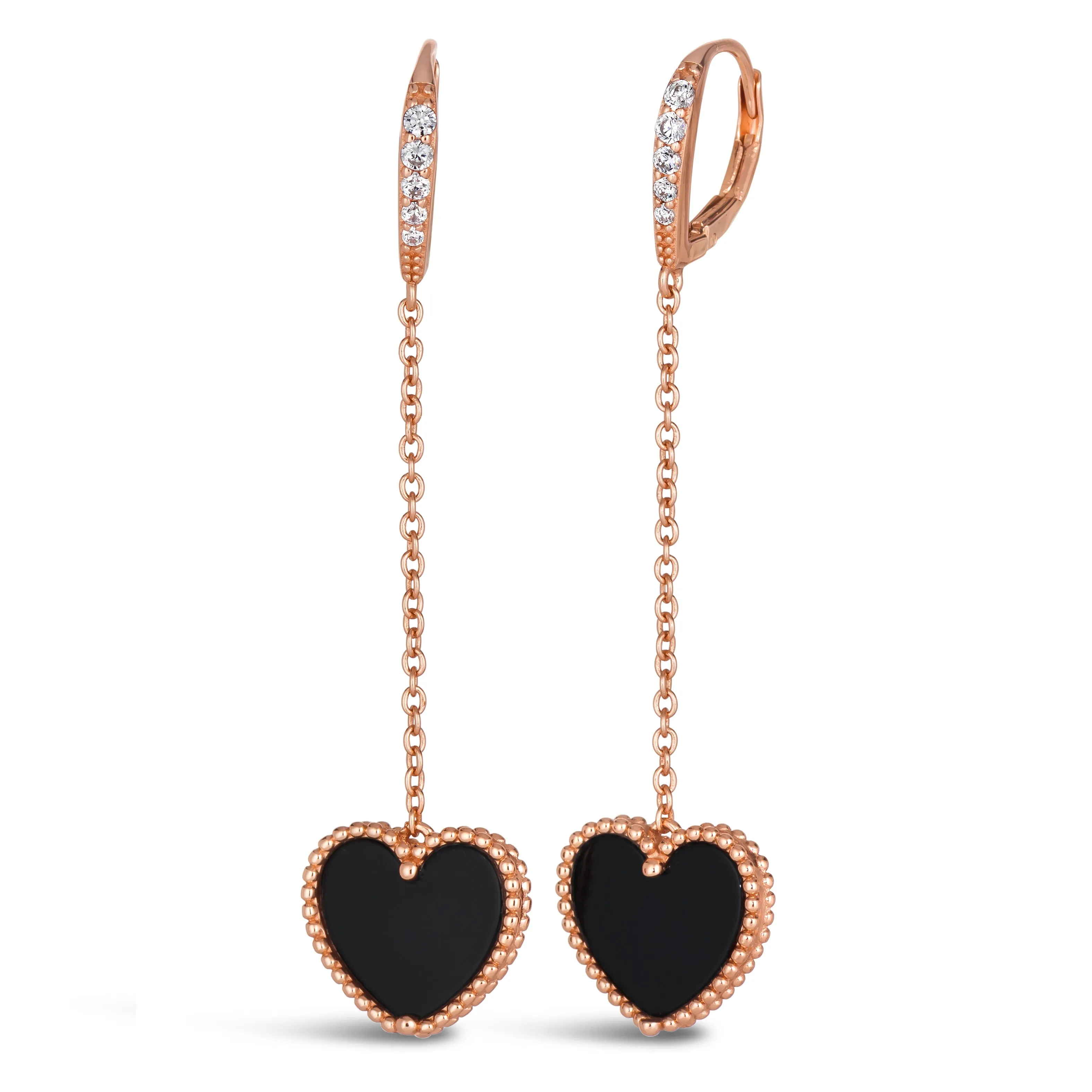 House of Cards 07 Dangle Heart Earrings