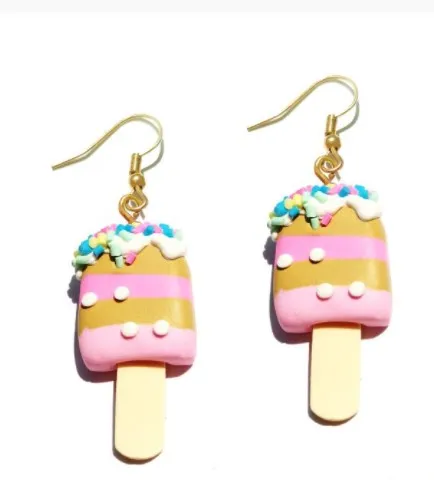 Ice Cream Popsicle Dangle Earrings | Cute Food Model Drop Earrings | Unique Gift Jewelry for Women Girl | Ice Cream Stick Minimalist Earring