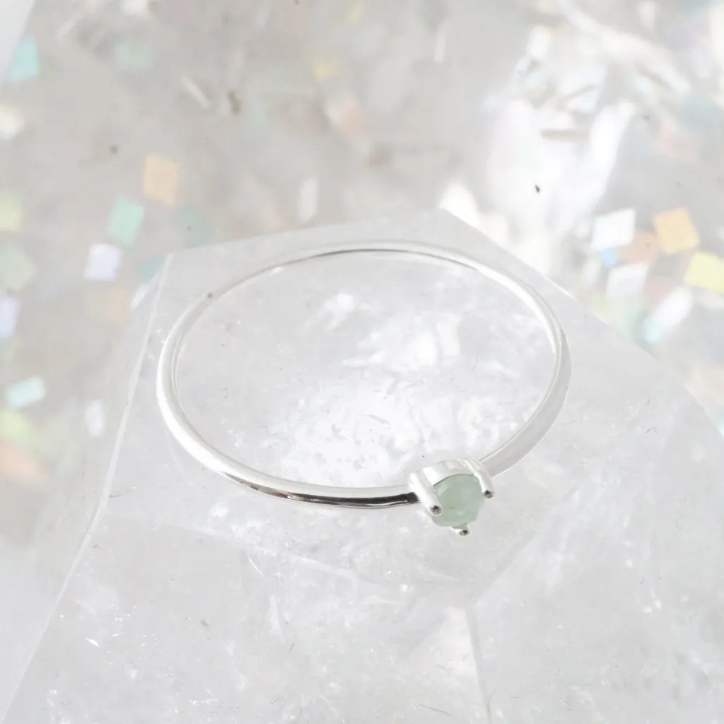 Jade Point Solitaire Ring