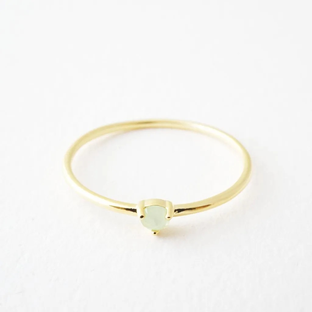 Jade Point Solitaire Ring