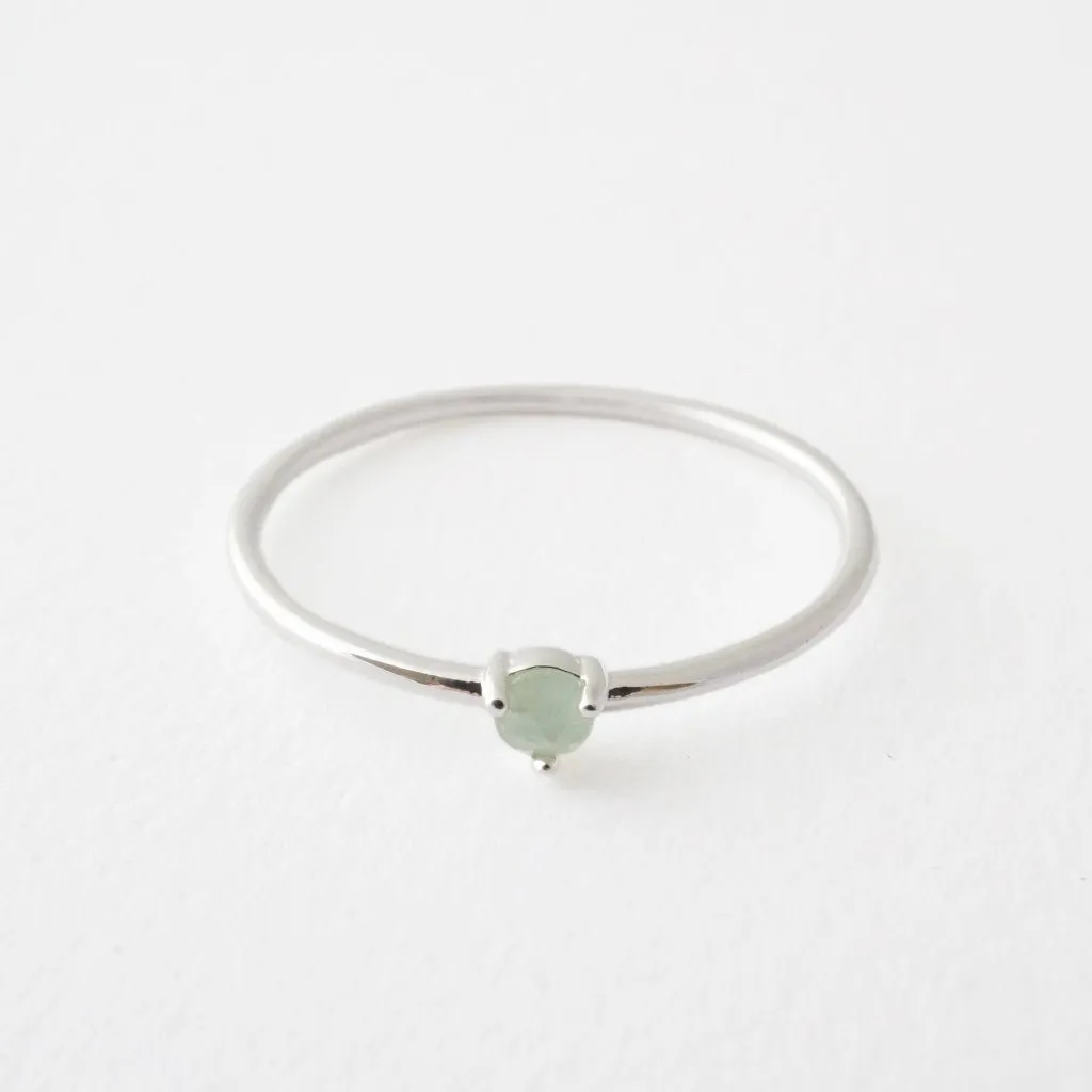 Jade Point Solitaire Ring