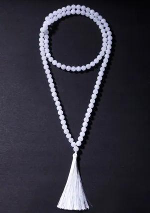 Jade White 108 Beads Japa Mala