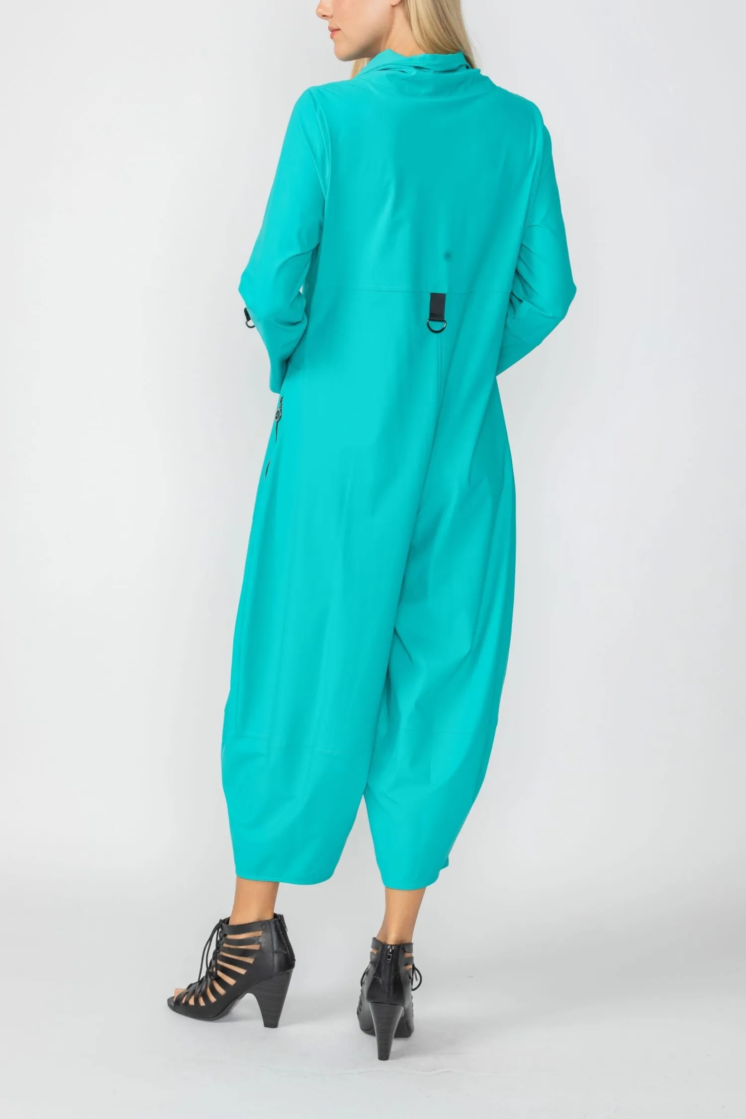 Jade Zip-Up Front Cropped Long Sleeve Jumpsuit