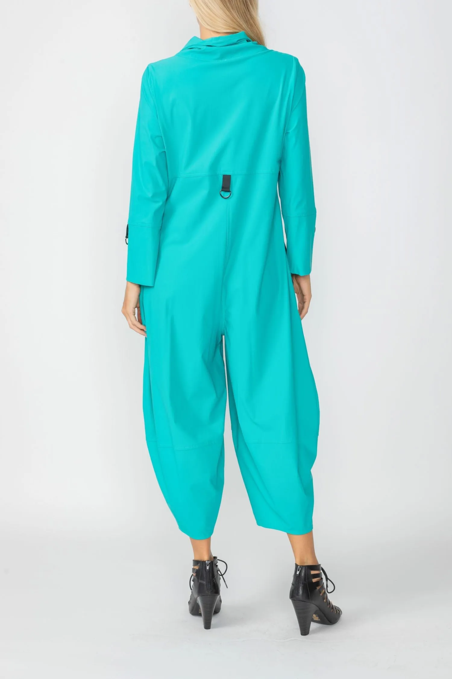 Jade Zip-Up Front Cropped Long Sleeve Jumpsuit