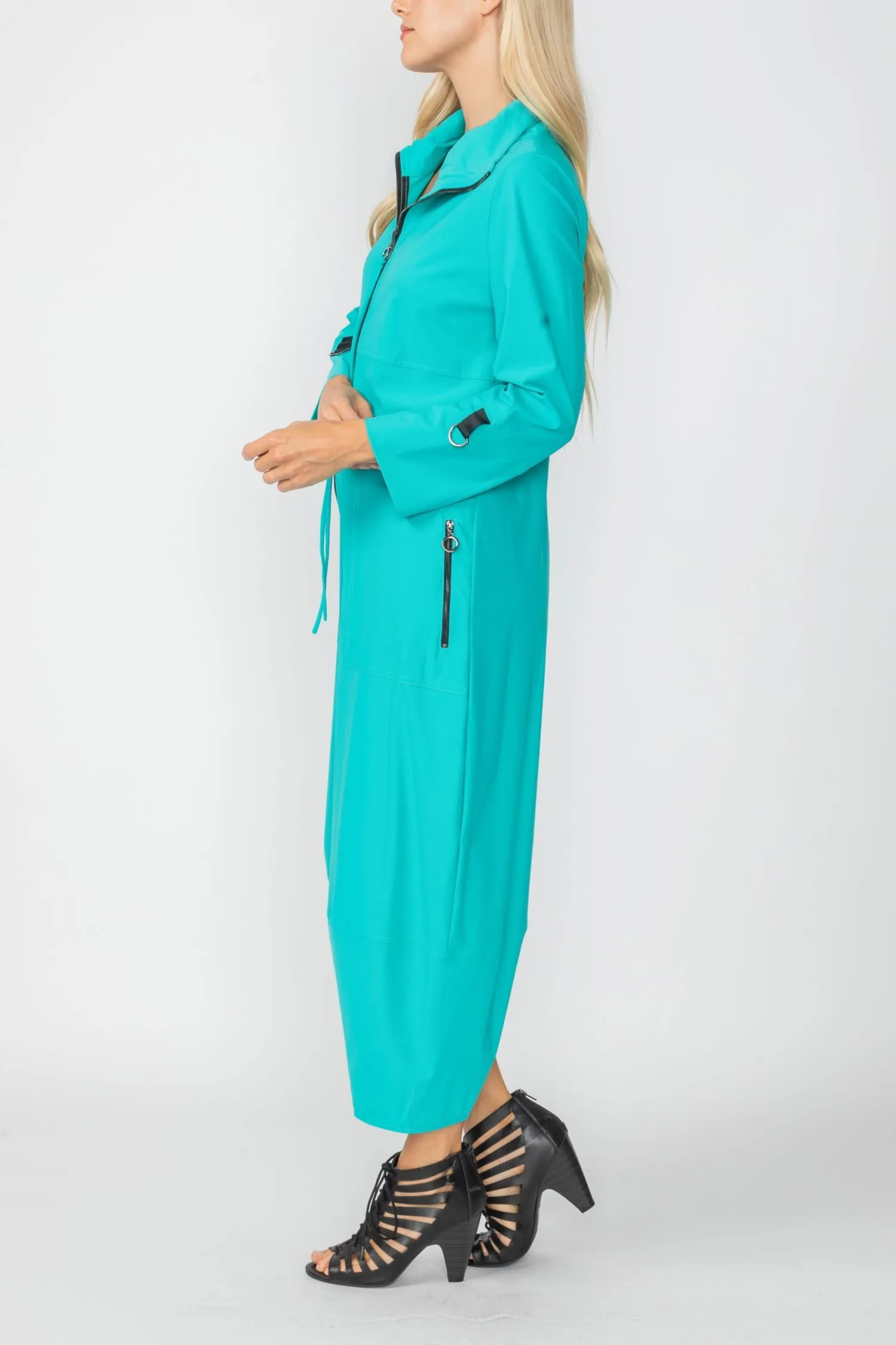 Jade Zip-Up Front Cropped Long Sleeve Jumpsuit