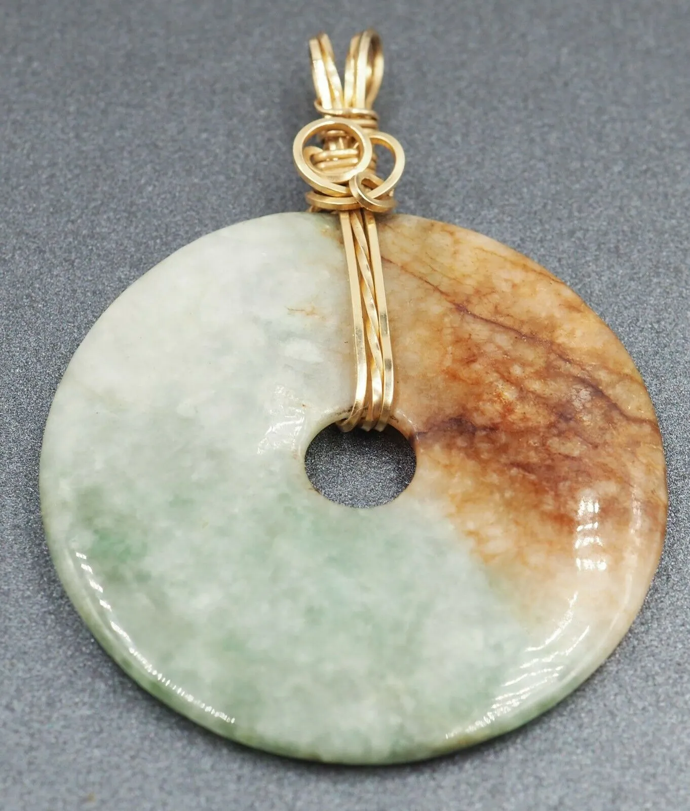 Jadeite/Jade 9ct Yellow Gold Pendant