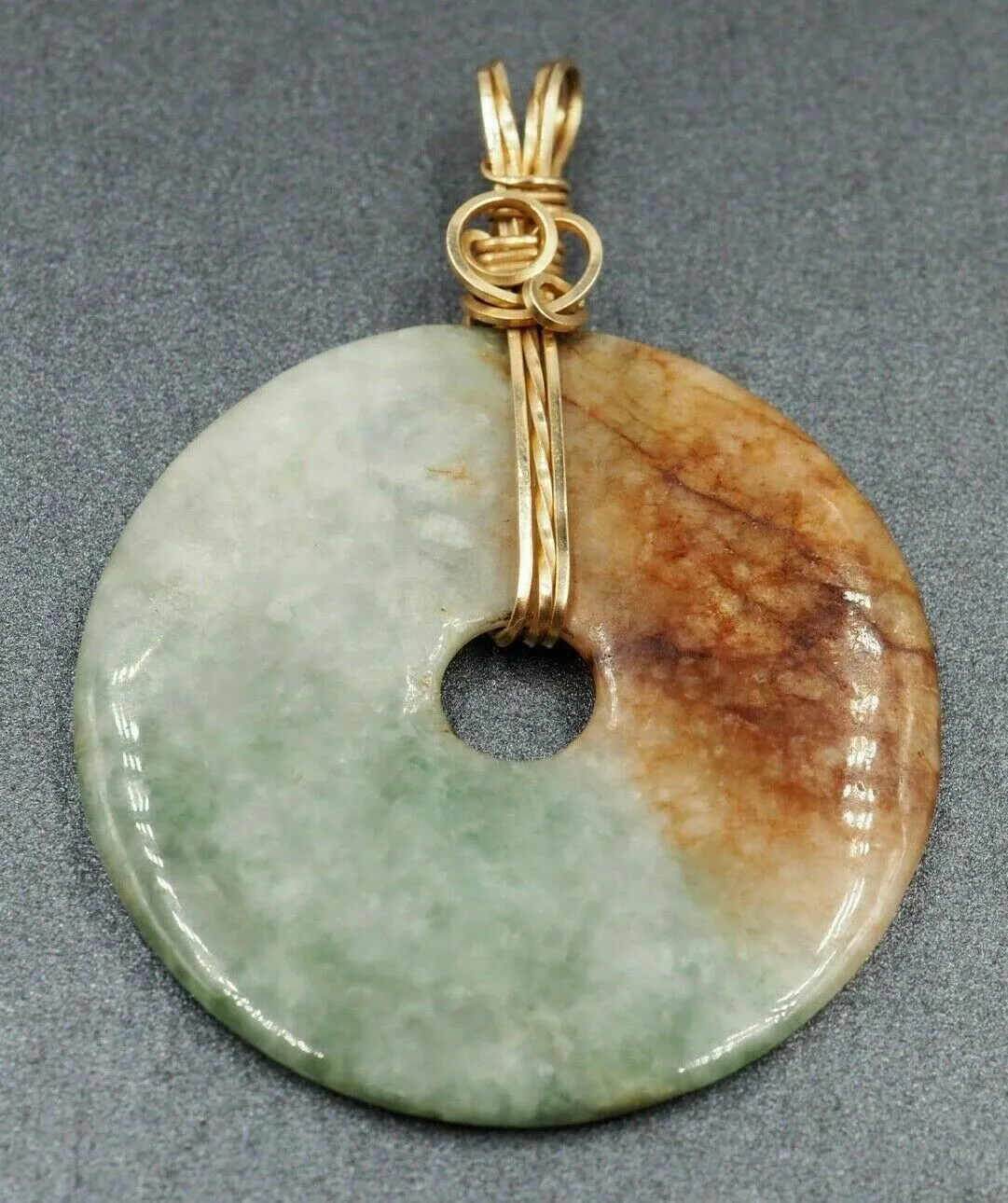 Jadeite/Jade 9ct Yellow Gold Pendant