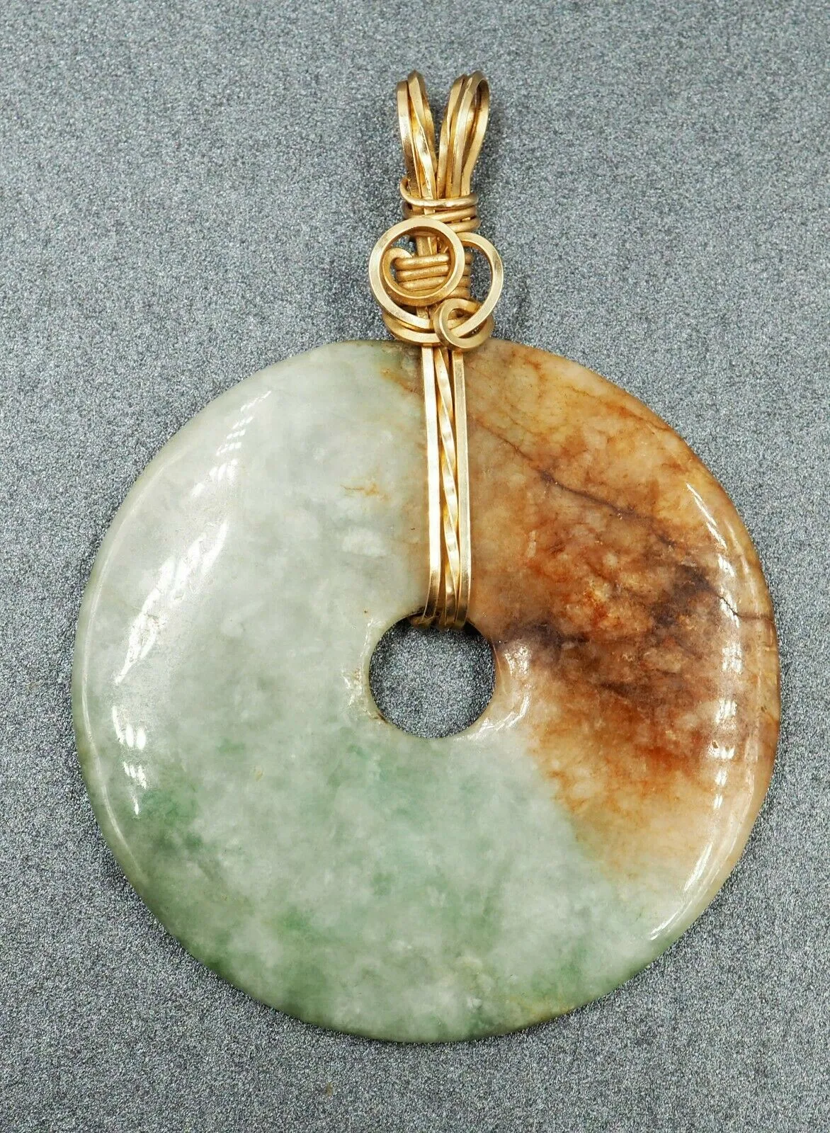 Jadeite/Jade 9ct Yellow Gold Pendant