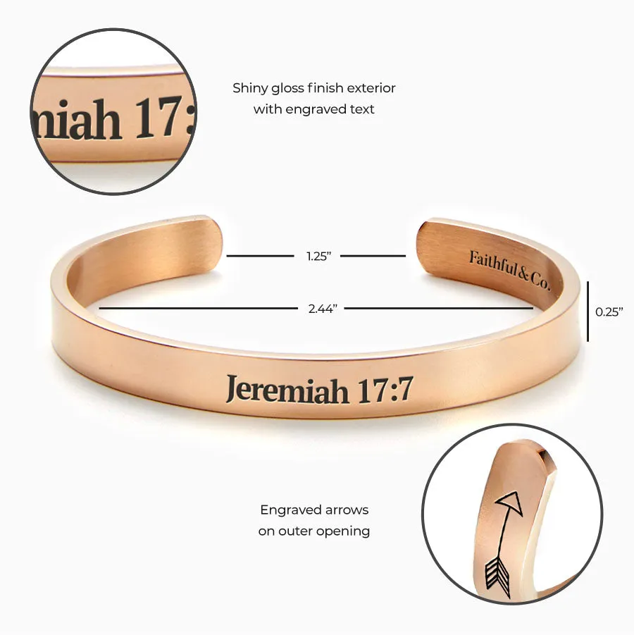 Jeremiah 17:7 Blessed Cuff Bracelet