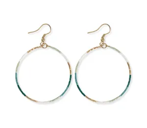 Kelly Color Block Beaded Hoop Earrings