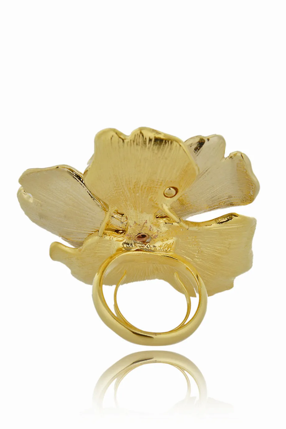 KENNETH JAY LANE CAMELIA White Flower Ring